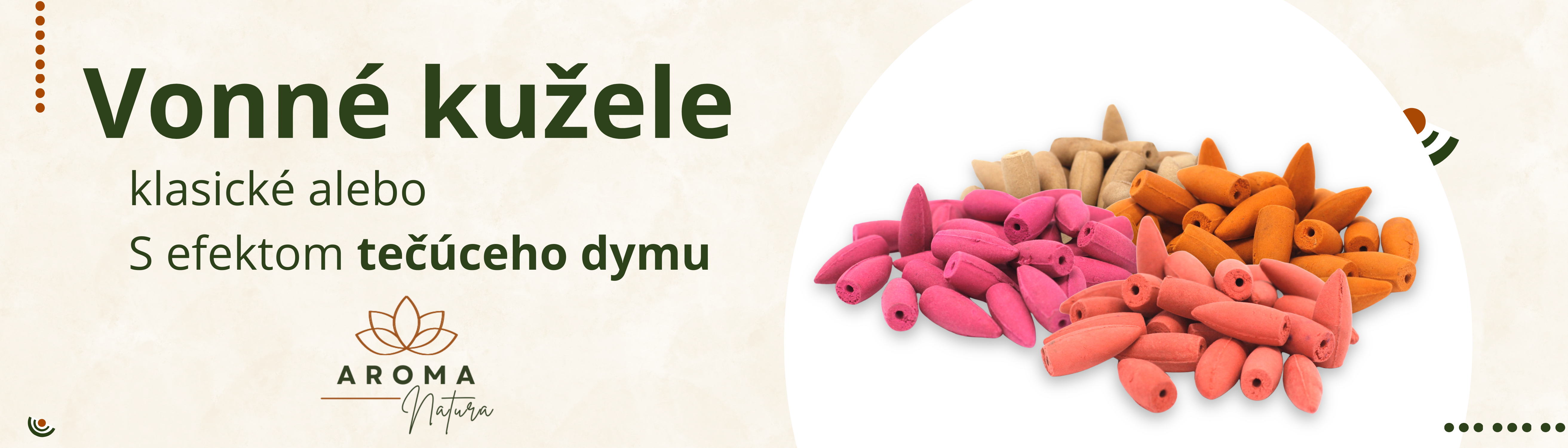 Vonné kužele banner do kategórie - aromanatura.sk